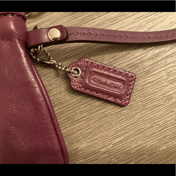COACH leather wristlet, eggplant (dark purple) - Picture 4 of 5